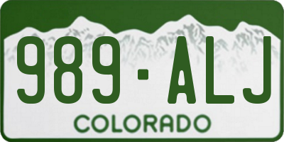 CO license plate 989ALJ
