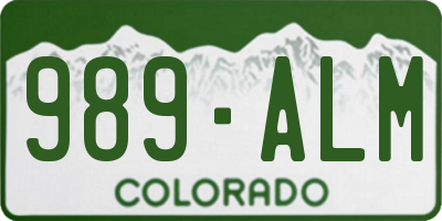 CO license plate 989ALM