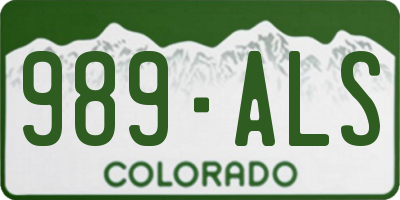 CO license plate 989ALS
