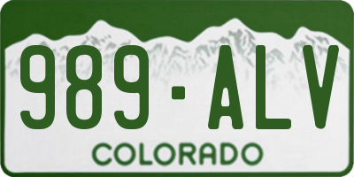 CO license plate 989ALV