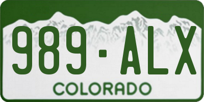 CO license plate 989ALX