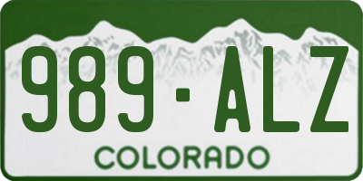 CO license plate 989ALZ