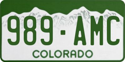 CO license plate 989AMC
