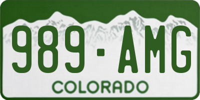 CO license plate 989AMG