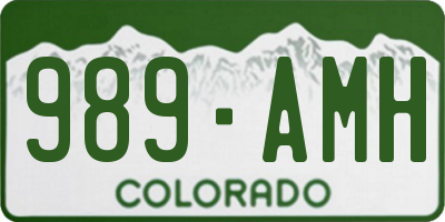 CO license plate 989AMH