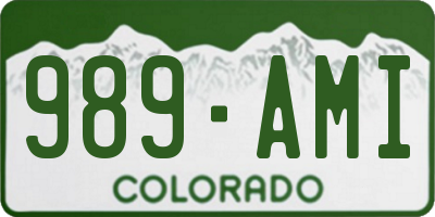 CO license plate 989AMI
