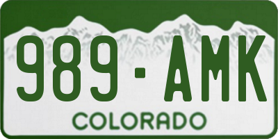 CO license plate 989AMK