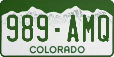 CO license plate 989AMQ