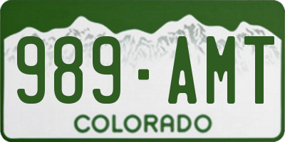 CO license plate 989AMT