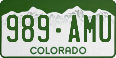 CO license plate 989AMU