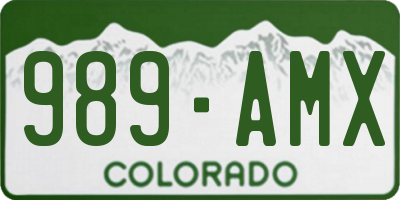 CO license plate 989AMX