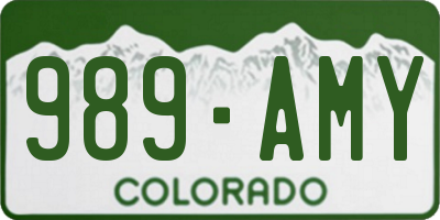 CO license plate 989AMY