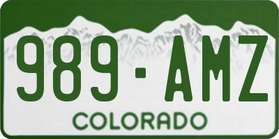 CO license plate 989AMZ