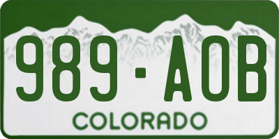 CO license plate 989AOB