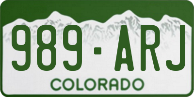 CO license plate 989ARJ