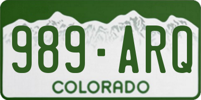 CO license plate 989ARQ