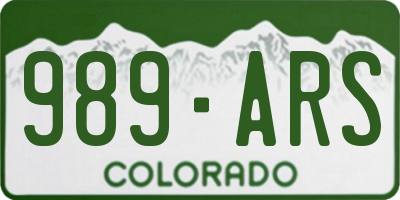 CO license plate 989ARS