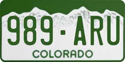 CO license plate 989ARU