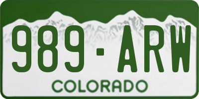 CO license plate 989ARW