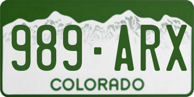 CO license plate 989ARX