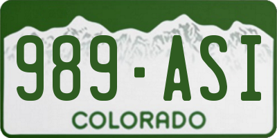 CO license plate 989ASI