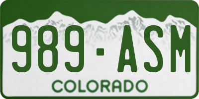 CO license plate 989ASM
