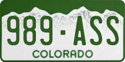 CO license plate 989ASS