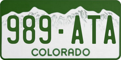 CO license plate 989ATA