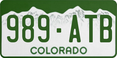 CO license plate 989ATB