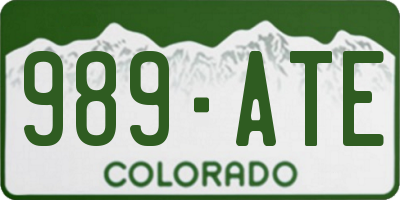 CO license plate 989ATE