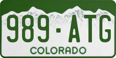 CO license plate 989ATG