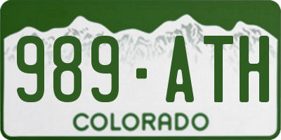 CO license plate 989ATH