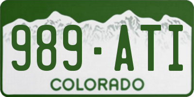CO license plate 989ATI