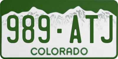 CO license plate 989ATJ