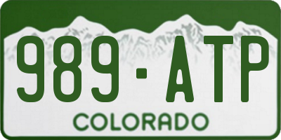 CO license plate 989ATP