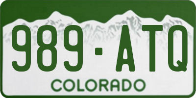 CO license plate 989ATQ