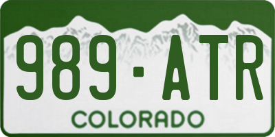 CO license plate 989ATR