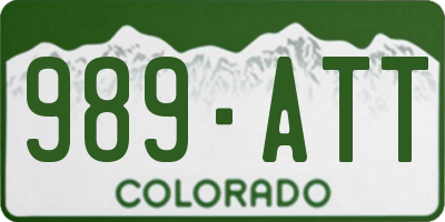CO license plate 989ATT