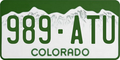 CO license plate 989ATU