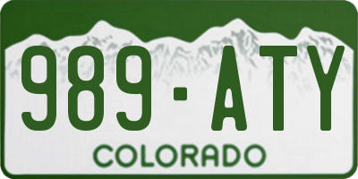 CO license plate 989ATY