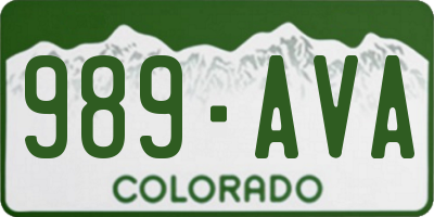 CO license plate 989AVA