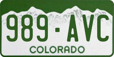 CO license plate 989AVC