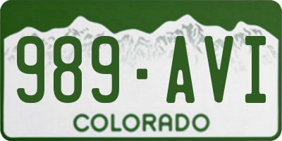CO license plate 989AVI