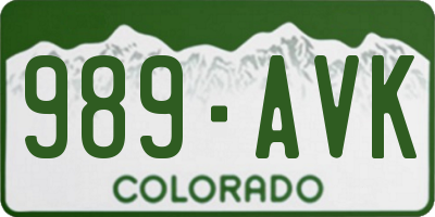 CO license plate 989AVK