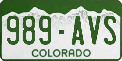 CO license plate 989AVS