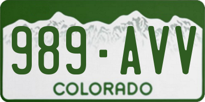 CO license plate 989AVV