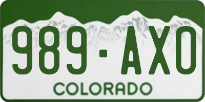 CO license plate 989AXO