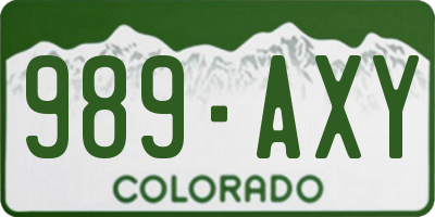 CO license plate 989AXY