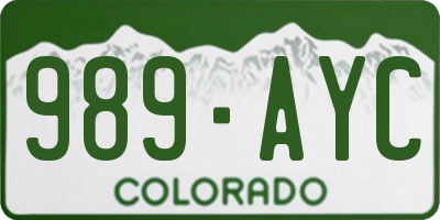 CO license plate 989AYC
