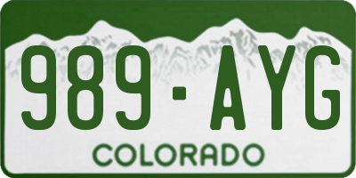 CO license plate 989AYG